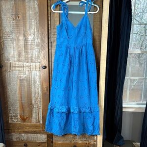 Taylor Vibrant Blue Eyelet Dress